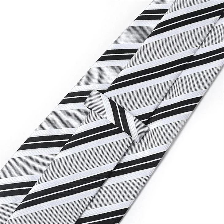 Light Grey Striped Tie