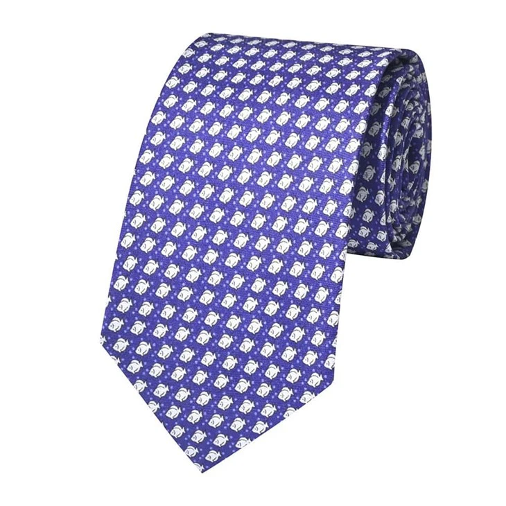 YiLi Light Blue Floral Silk Tie - Sustainable Elegance